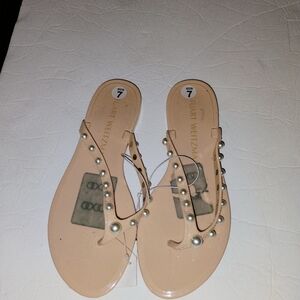 NWOT Stuart Weitzman Goldie Jelly Flip Flop – Poudre‎ | Size 7 ✨